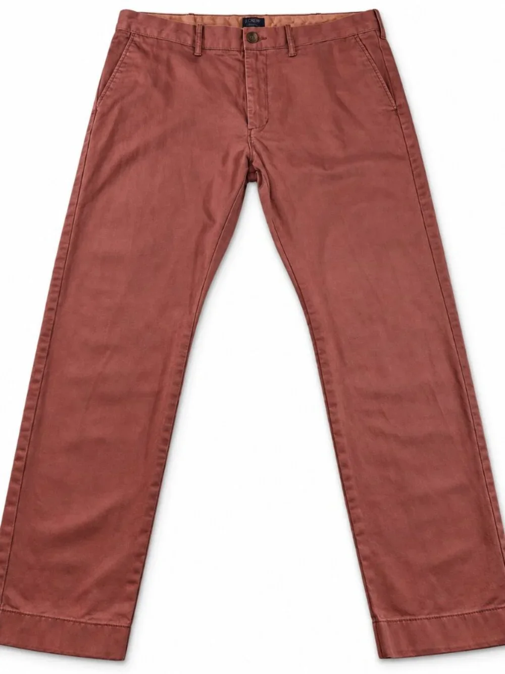 J.Crew Driggs Men's Chino Pants W34 L30 Brick Red Straight 100% Cotton